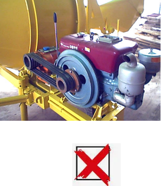 replacing pulley belt transmission OF CONCRETE MIXER