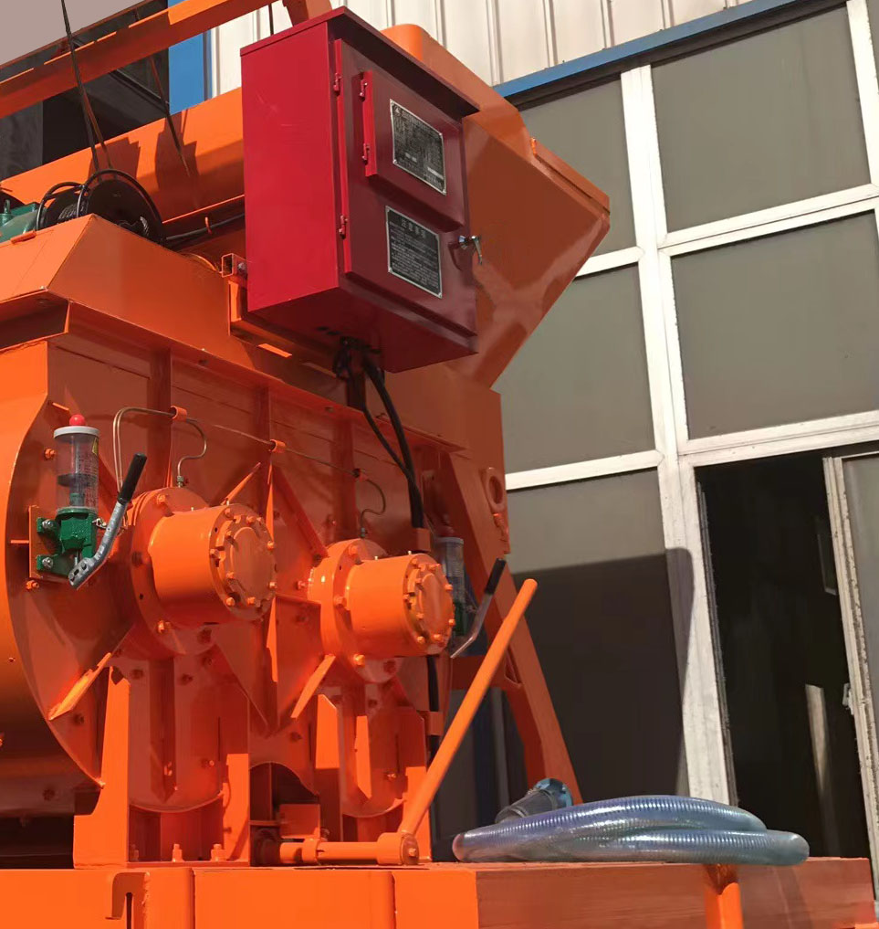 JS500 concrete mixer with manual discharge gate 